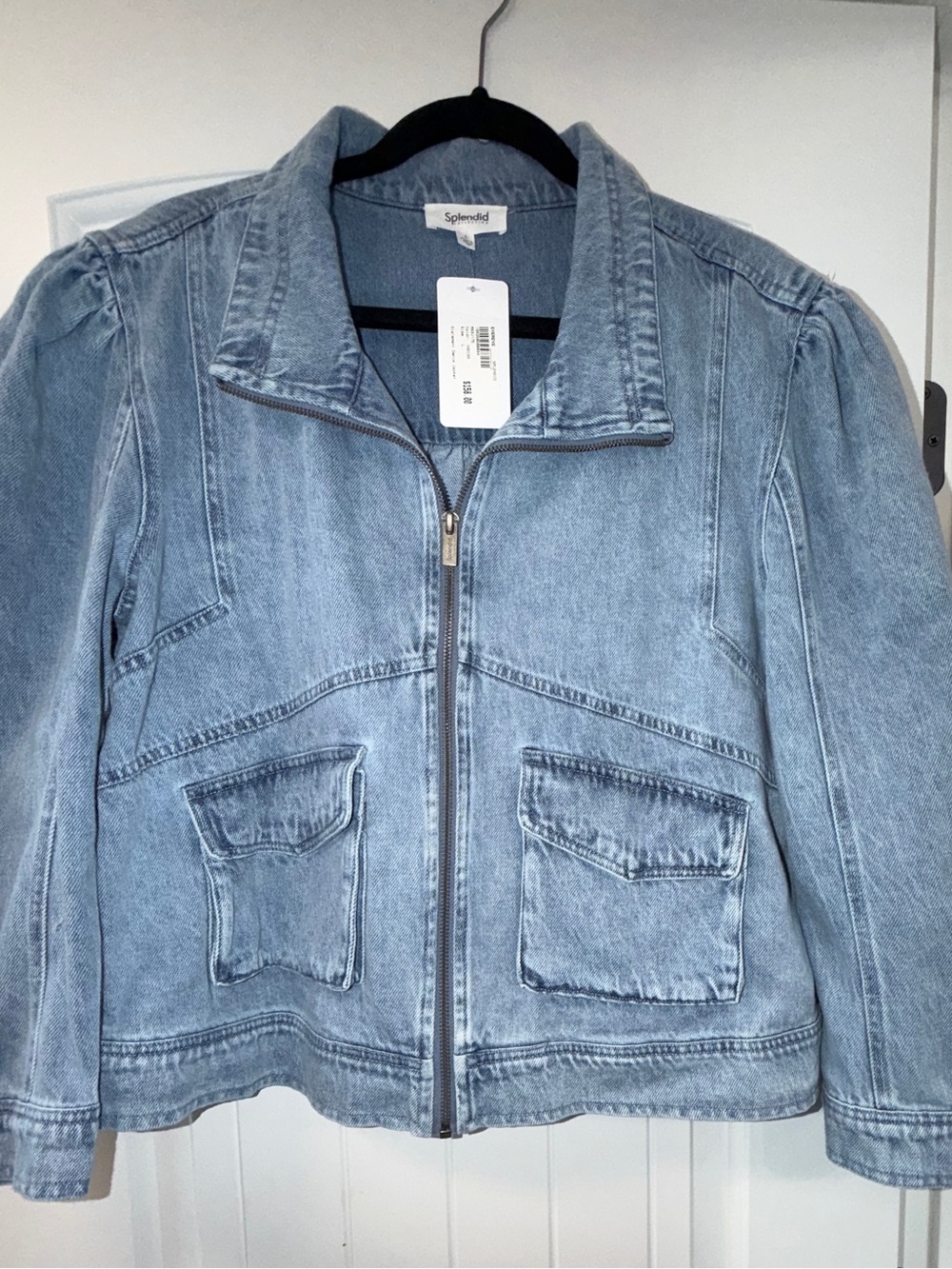 Splendid Light Blue Denim Zip Jacket